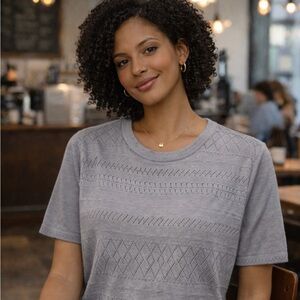 Alfred Dunner Petite Light Purple Knit Top